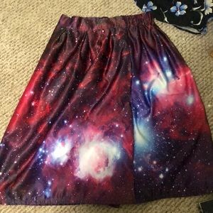 Knee length galaxy skirt